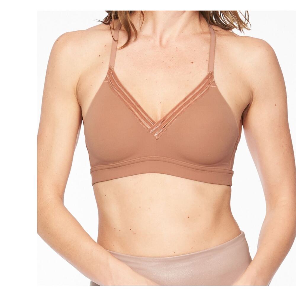 Athleta · Small · Conscious Crop Bra · Strappy V-Neck · Light Brown